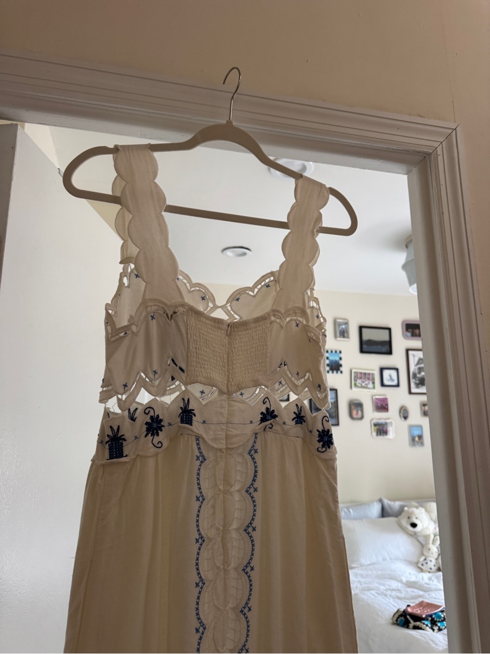 Farm Rio Embroidered Linen Blend Midi Dress - Picture 13 of 15
